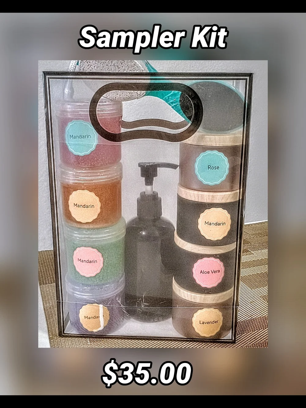 Sampler Kit with Aromatherapy Foot Scrubs, Candles and Body Lotion